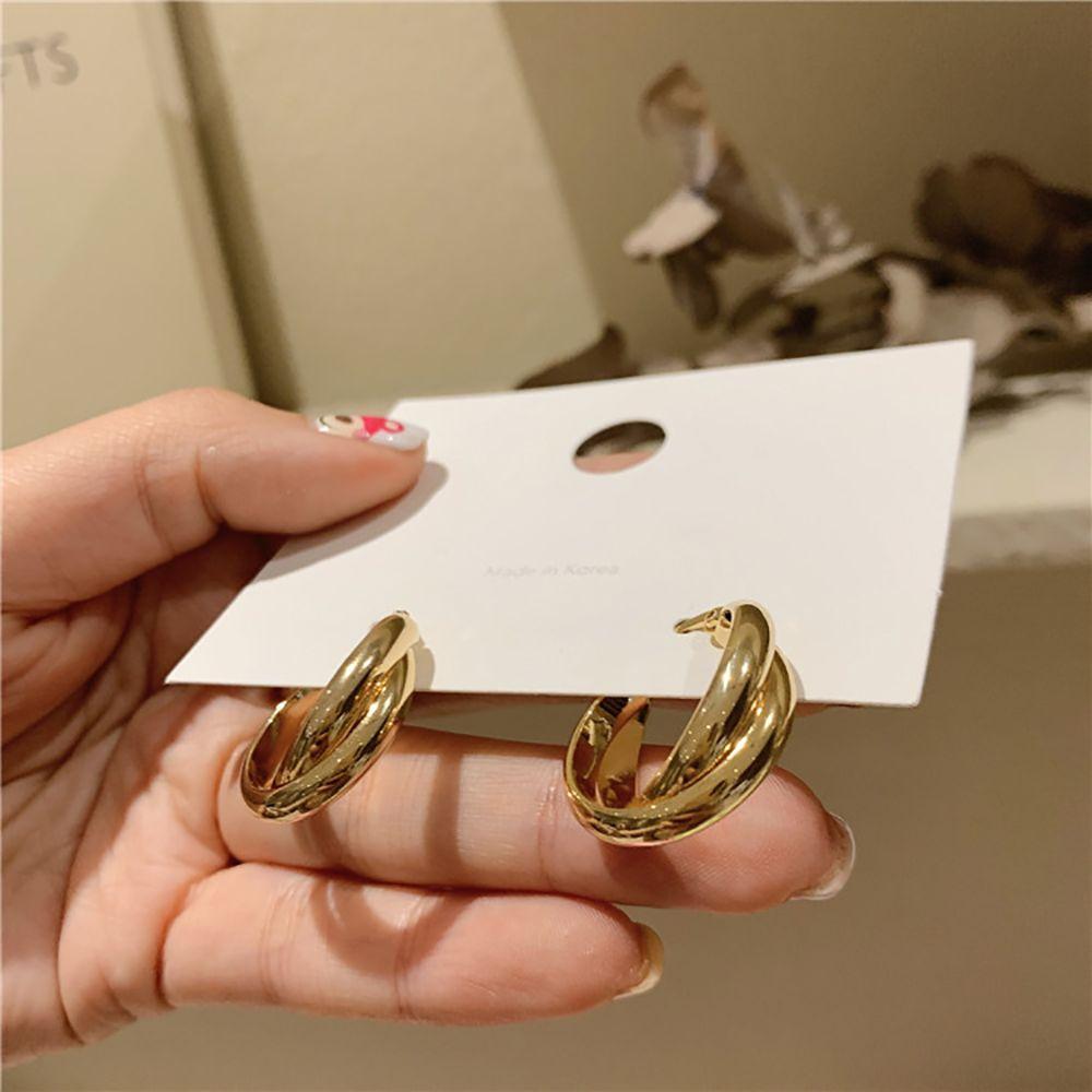 Модные круглые серьги, модные украшения, корейский стиль, женские серьги-кольца с пряжкой, серьги-кресты
