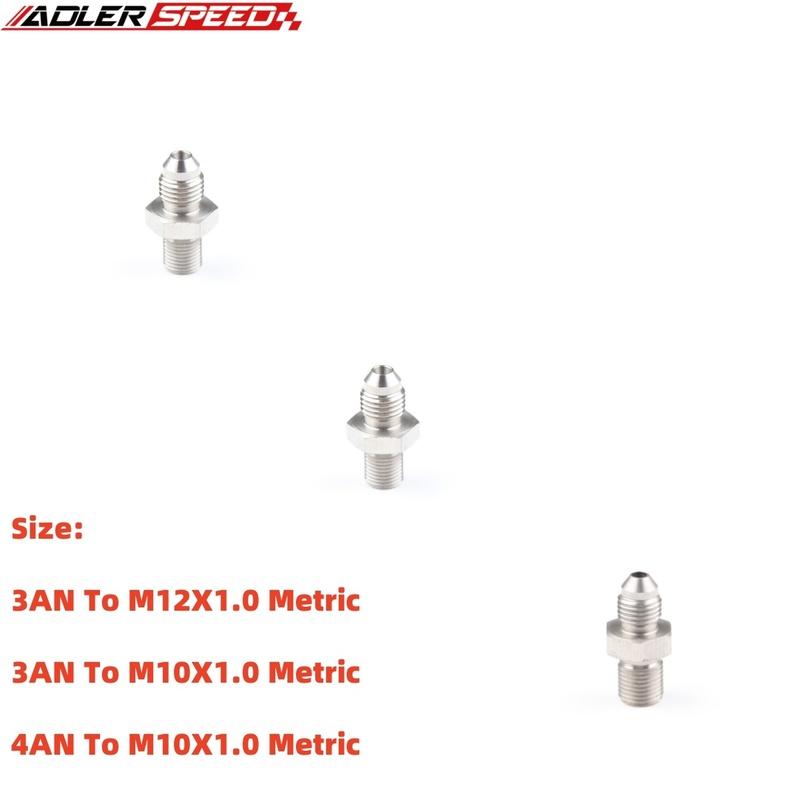 3AN AN-3 AN3 /-4AN AN4 Male To M12X1.0 M10X1.0 Metric Stainless Steel Brake Fittings Adapter