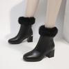Martin Boots, Children's Snow Boots, Versatile Autumn and Winter, Thick Heel with Plush High Heels, White Short Boots