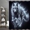 Фантастическая Шторка для Душа с Изображением Волка, Декоративная Шторка для Ванной, Водонепроницаемая Шторка для Душа с Крючками
