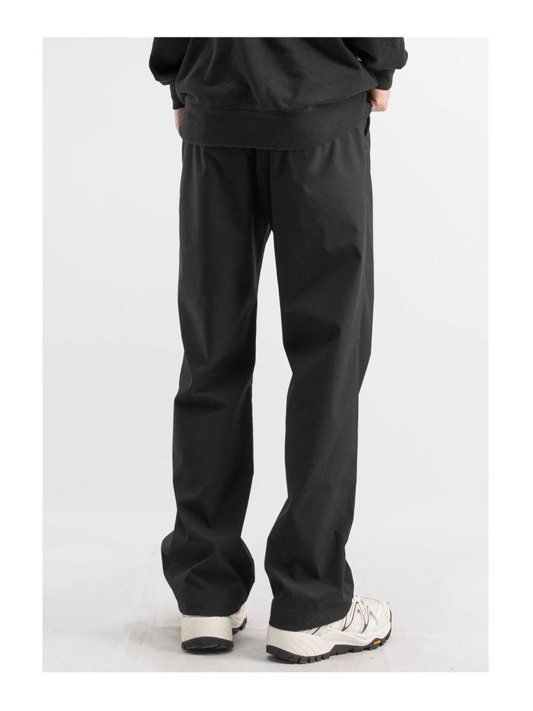 2025 Мужские повседневные черные спортивные брюки для улицы - Прямые, однотонные, идеально подходят для весенних и осенних мероприятий