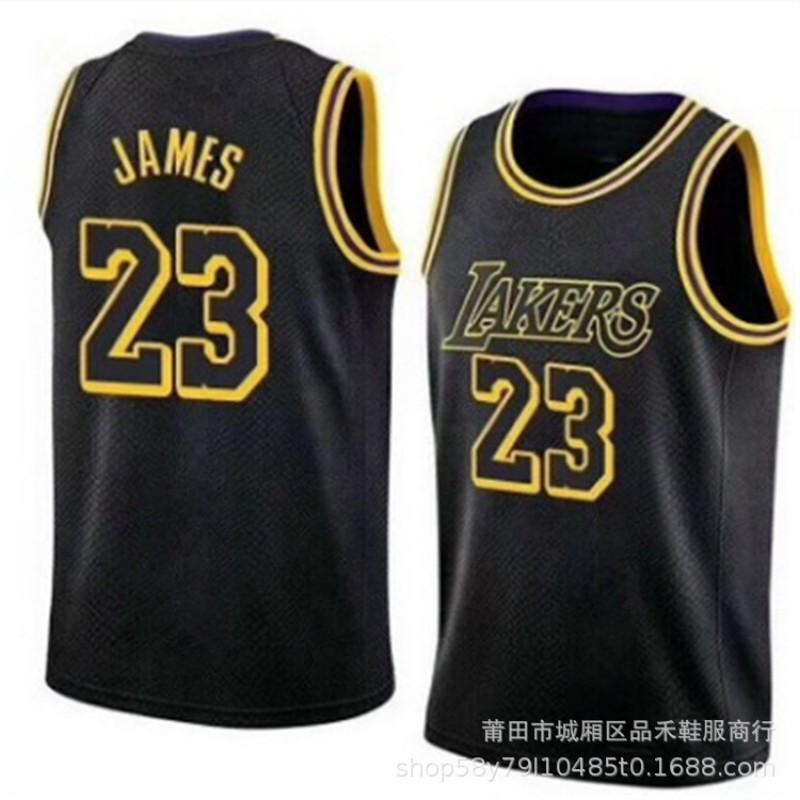 NBA Finals Basketball Jersey Lakers LeBron James 23 Davis 3 Authentic Style Cotton Team Uniform