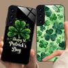Чехол для мобильного телефона на День Святого Патрика для Samsung Galaxy A56 55 54 53 52 51 36 35 34 23 16 15 5G Стеклянный Цветной Чехол Смартфон