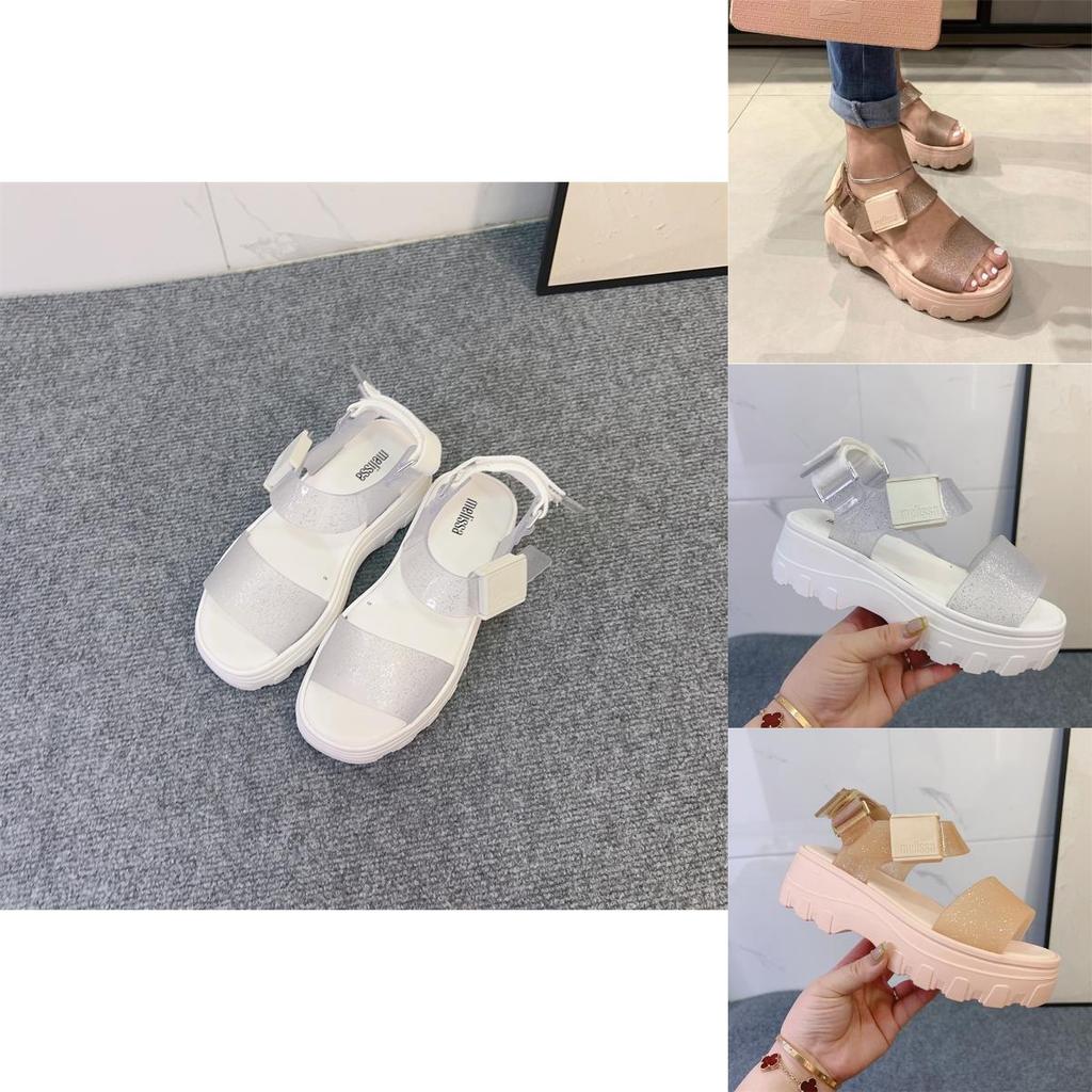 2023melissa Stylish Melissa Women's Flat Sandals With Chunky Soles And Trendy Wide Straps