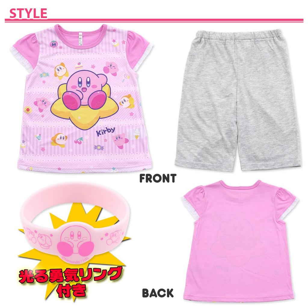 Кирби из Звёзд Отважная Светящаяся Пижама Комплект Топ с Коротким Рукавом и Низ 562 [Bandai] Для Девочек