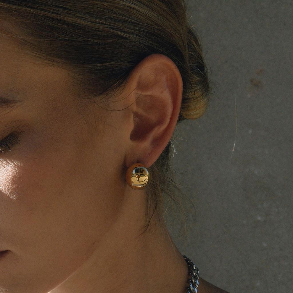 Легкая роскошь высококачественные серьги-гвоздики в форме полых полусфер ювелирные изделия