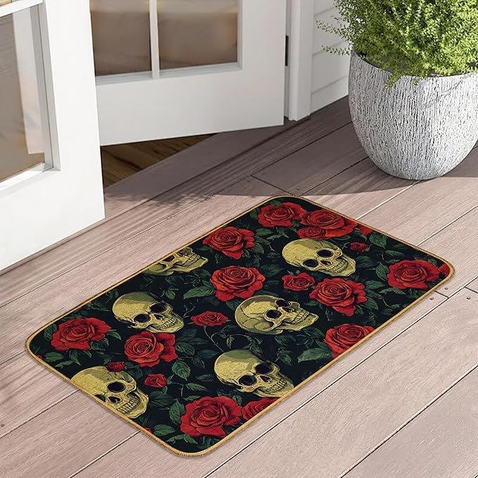 Retro Butterfly Floor Mat Bathroom Door Mat Dirt Resistant and Easy To Maintain Foot Mat