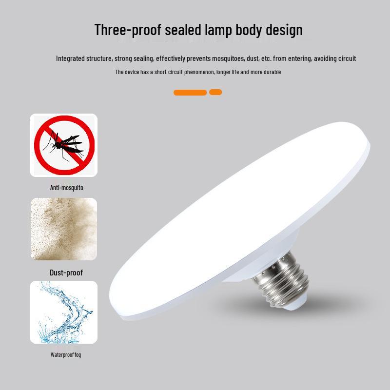 Мощная светодиодная лампа E27 UFO: Защищающее глаза, Энергосберегающее, Сверхъяркое, Трехзащищенное освещение.