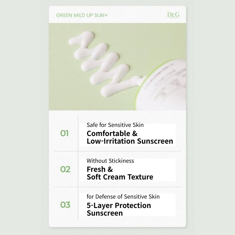 Dr.G Зеленый Мягкий Солнцезащитный Крем SPF50+ PA++++ 130мл (50 мл x 2 шт. + 10 мл x 3 шт.) / 4,40 жидк. унц.. унция.