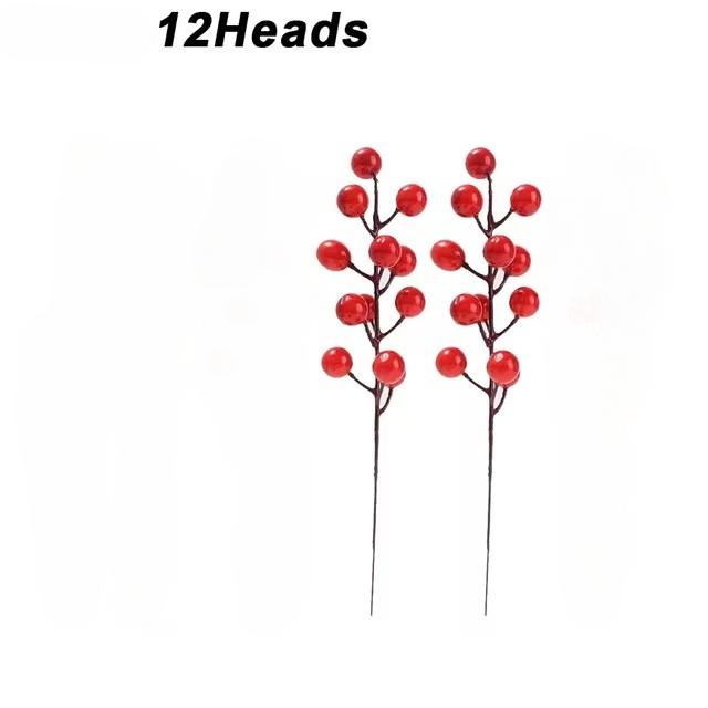 Artificial Berries Red Gold Silver Fake Berries Branch Cherry Stamen Christmas DIY Floral Wreath Ornament New Year Party Decor