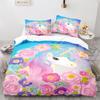 Cute Couple Of Pony Duvet Cover Set 3D Unicorn Pony Horse Polyester Quilt Cover With Pillow Shams For Kids Adults Bedding Set