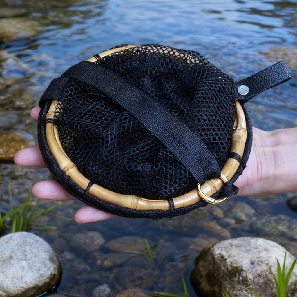Fish Basket Lightweight Nylon Mesh Bait Storage Cage Foldable Fishing Holder for Kayak Crayfish Baitfish Bass Trout Catfish