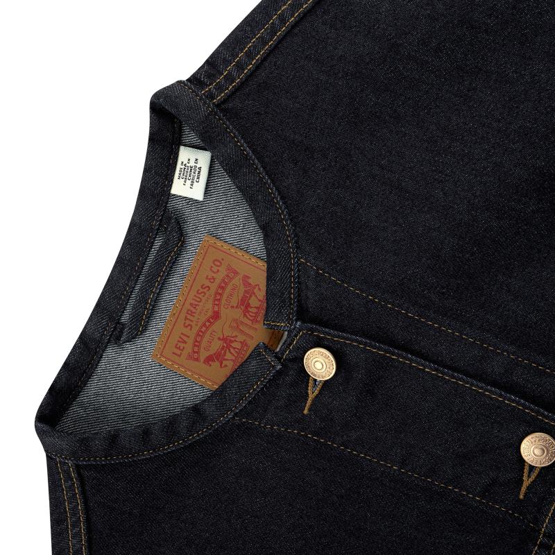 Levis 90-х Свободный крой Плечевая Универсальная Простая Куртка Женская Куртка Темно-синий 001C2-0001