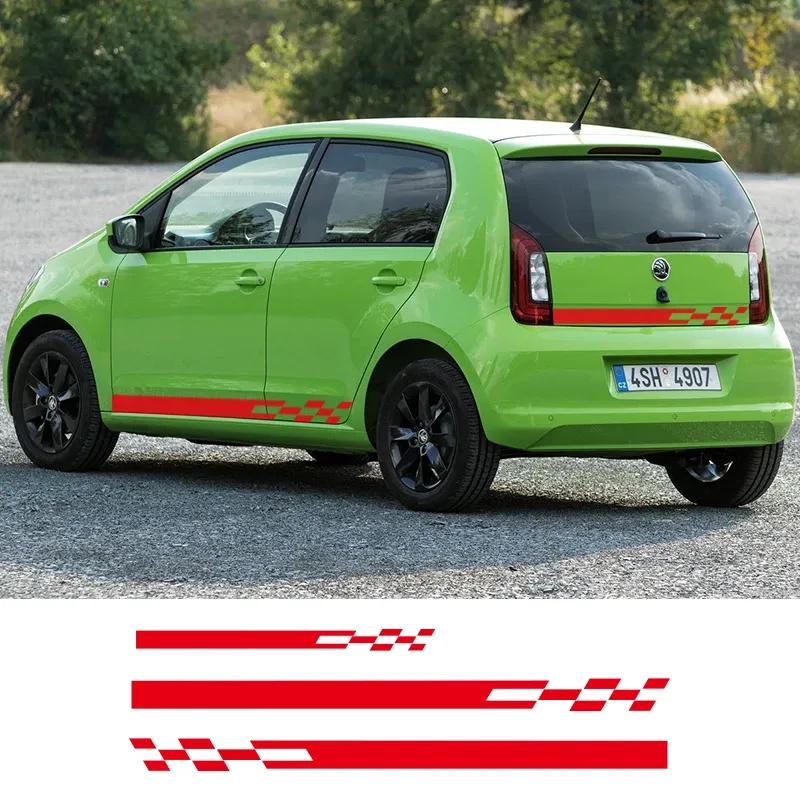 Модные гоночные полосы автомобильные наклейки Декор для Skoda Fabia Karoq Citigo Visions SuperB The Yeti Octavia Виниловая наклейка