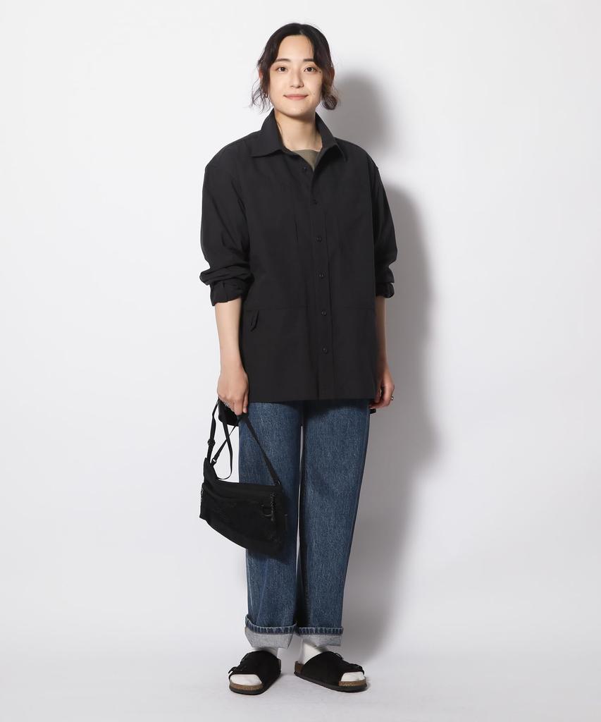 Outdoor Shirt TAKIBI Light Ripstop Shirt Black [Snow Peak] L/S