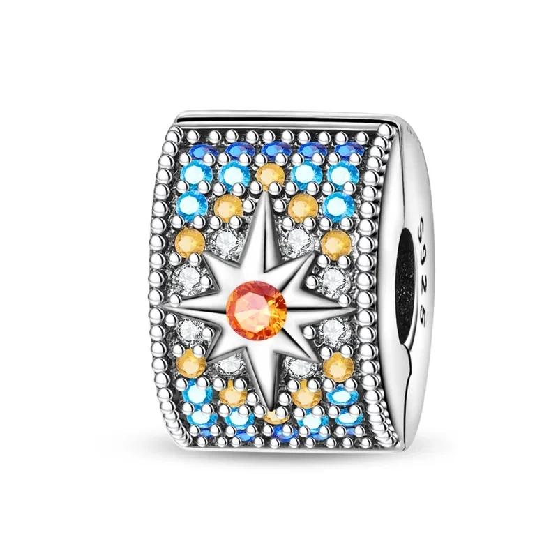 Роскошные Медные Цветные Разделительные Бусины Цветы Бабочка Звезда Луна Клип Шарм Для Оригинального DIY Браслета Изысканные Ювелирные Изделия