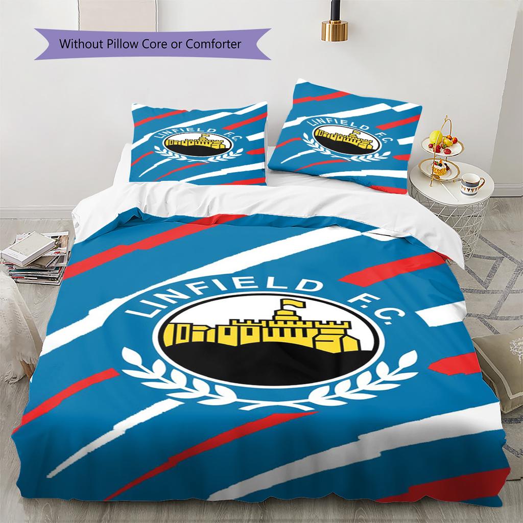 Linfield fc Pattern Bedding Set Quilt Cover Pillowcase Home Decor Gift (1 * duvet cover + 2 * pillowcase, without core)