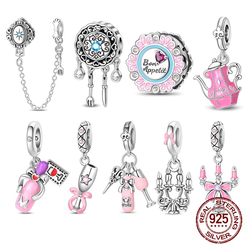 Романтическая коллекция посуды Медная винная бокальная тарелка Кулон Подходит для оригинальных браслетов-шармов Женские DIY украшения Подарок