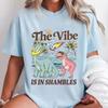 The Vibe Is In Shambles Tshirt Funny Dinosaur T-shirt Casual Round Neck Printed Cotton Short Sleeve Tees Streetwear Clothing