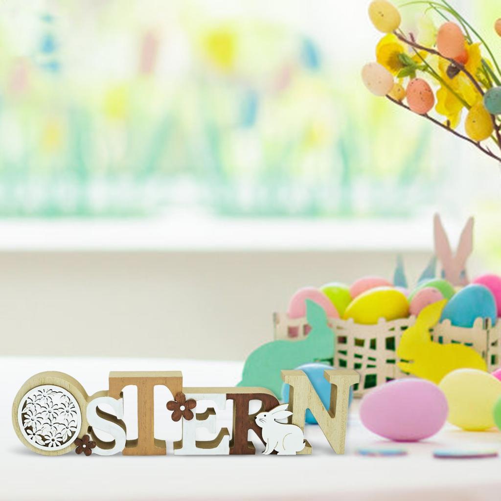 Easter English Letter Wooden Decorative Desktop Ornament
