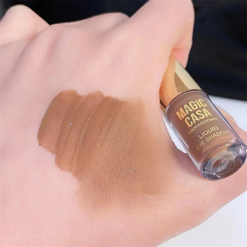 Перламутровые матовые жидкие тени для век водостойкие устойчивые к поту легкие тени для век Earth Brown