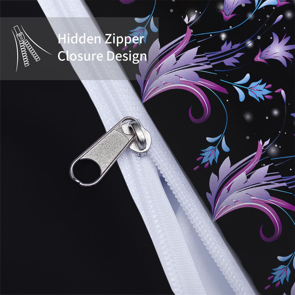 3pcs purple butterfly pattern printed bedding set, suitable for women bedroom, queen, king, twin bed, 1*duvet cover+2*pillowcase