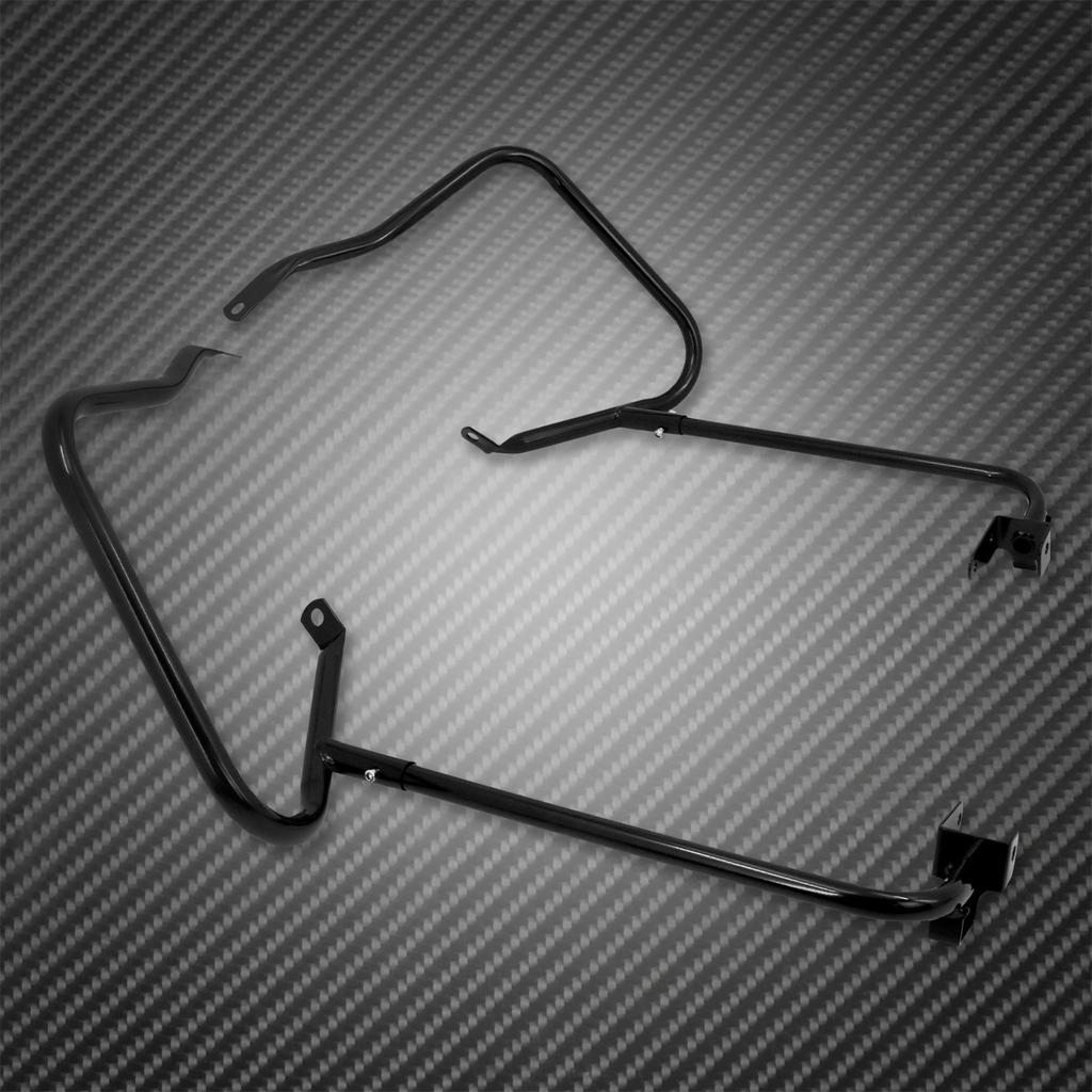 Motorcycle Black Saddlebag Bracket Guard Set Support Bar For Harley Touring Road King Street Electra Glide FLHR FLHX 2014-2023