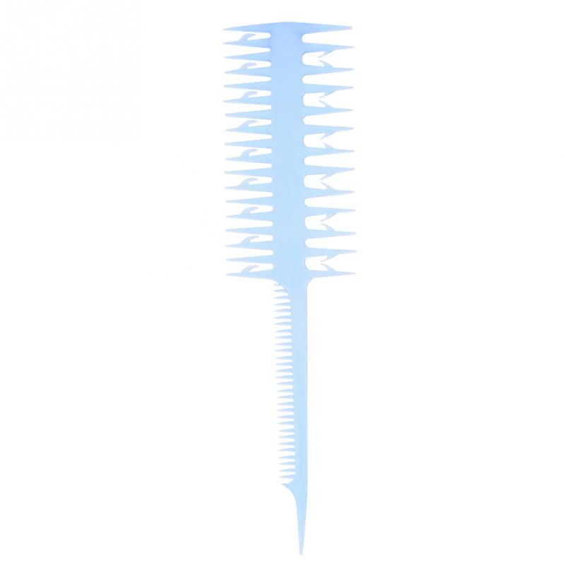 2 Colors Plastic Double-sided Wide Fine Tooth Highlighting Comb Piece Strip Dyed Hair Comb