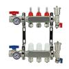 3 Loop Radiant Heat Manifold with High Accuracy Flowmeter Pressure Gauge G1in Floor Heat Manifold