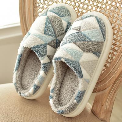 Теплые тапочки для женщин и мужчин, домашние туфли на плоской подошве, зимние теплые домашние хлопковые плюшевые замшевые мягкие тапочки для спальни
