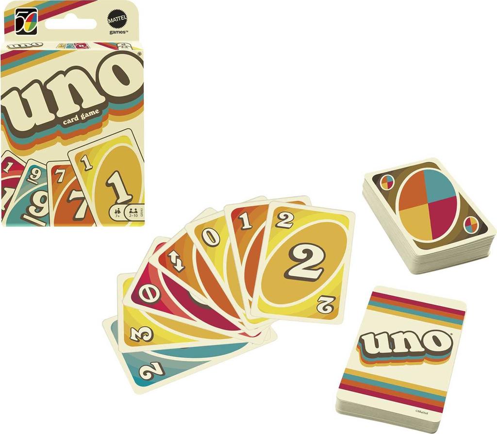 Mattel Game UNO Iconic 1970s Edition 7 and GXV43 [Ages Up]