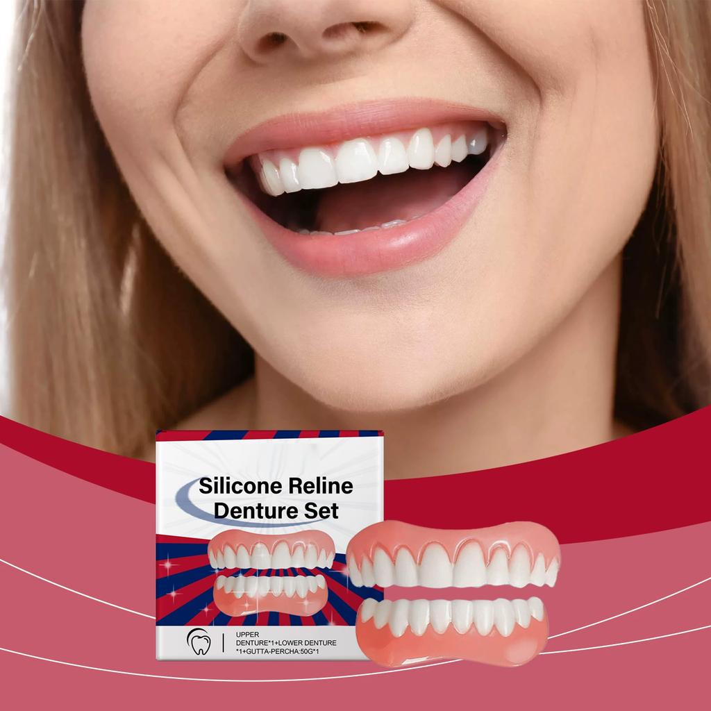 Силиконовые детали зубных протезов, мягкие детали зубных протезов, подушечные зубные протезы, верхние и нижние зубы с винирами, детали зубных протезов унисекс, подходящие для фиксации