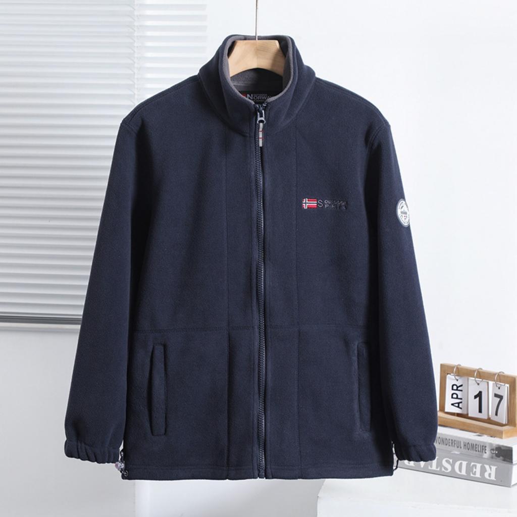Men's Fleece-Lined Thickened Cold-Resistant Stand Collar Jacket Winter Warm Outerwear