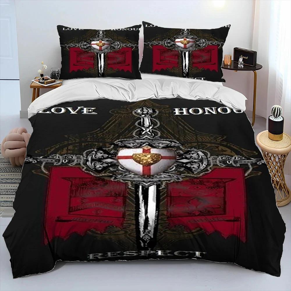 Cavalier Knight Templar Crusaders Comforter Bedding Set,Duvet Cover Bed Set Quilt Cover Pillowcase,king Queen Size Bedding Set