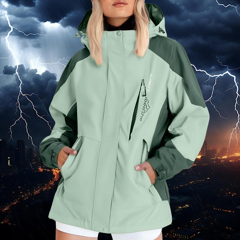 Женский однотонный костюм для улицы с капюшоном и длинными рукавами, ветрозащитная и водонепроницаемая тонкая куртка Ehplore