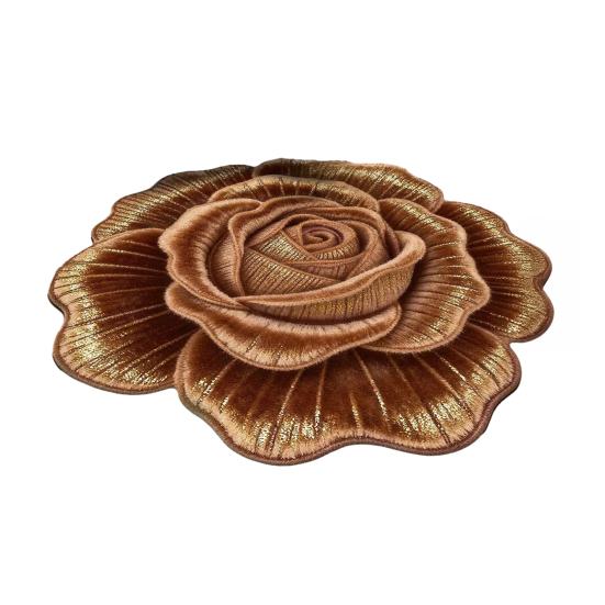 3D Flower Area Rug Absorbent Quick Dry Irregular Plush Floral Floor Mat Washable Non-slip Living Room Bedroom Bathroom Kitchen Decoration Carpet