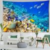 Гобелен с подводной лодкой и тропическими рыбами, настенный подвесной природный пейзаж, искусство, простая эстетика, домашний декор для комнаты, фоновая ткань