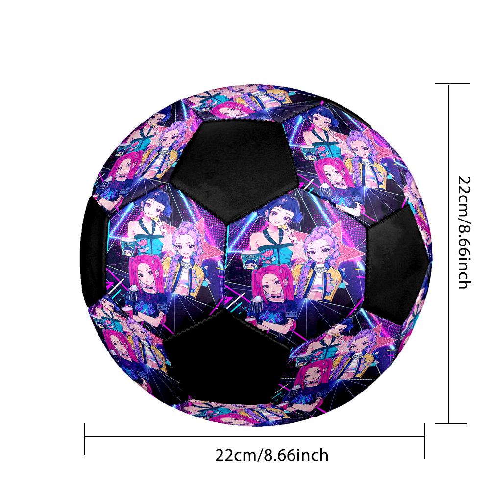 Kpop Demon Hunter Indoor Soccer Ball Colorful All Ages Size 5 Machine Stitched PVC Competition Ready Durable High-Bounce