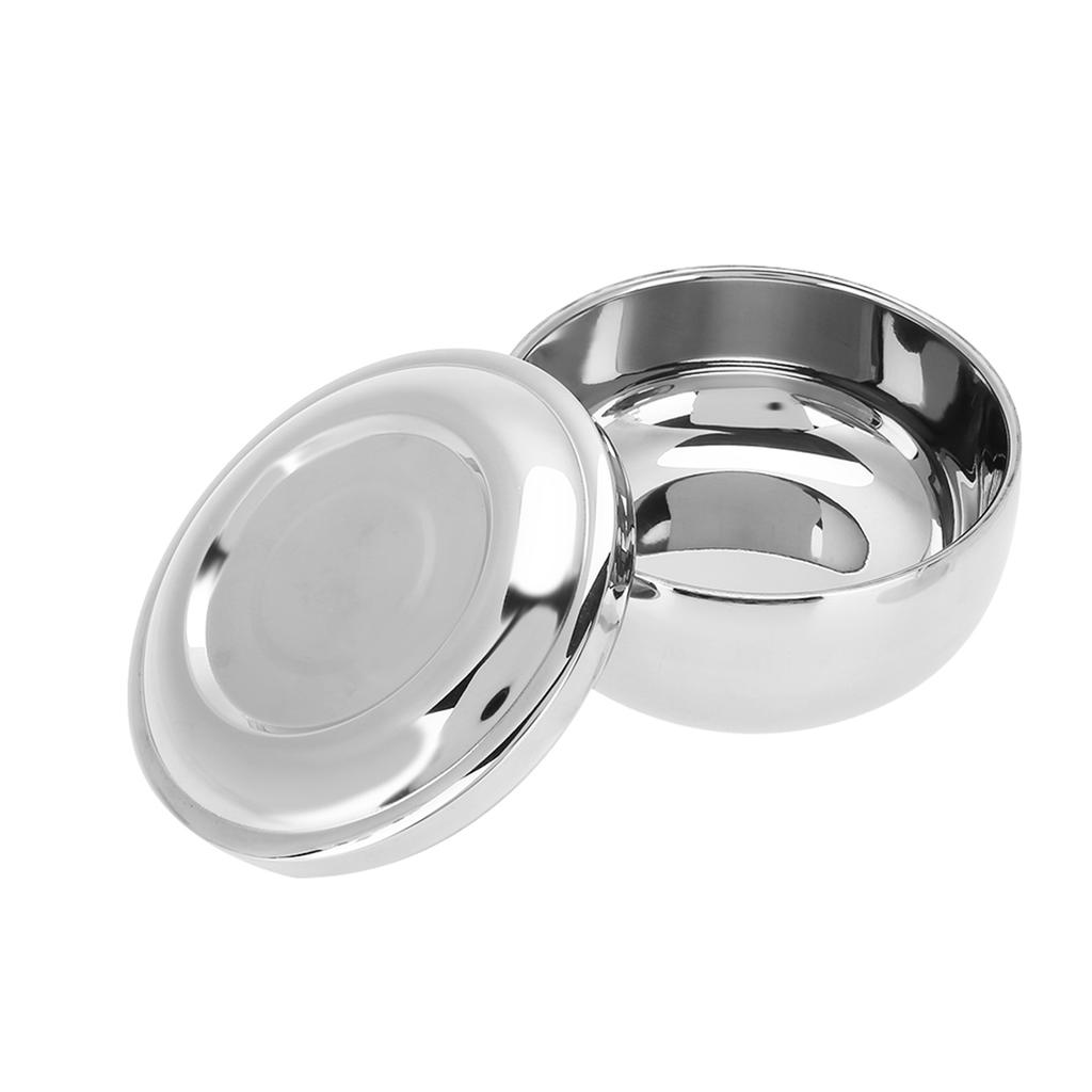 Universal Men Stainless Steel Beard Shaving Soap Bowl Shaving Mug Container With A Lid