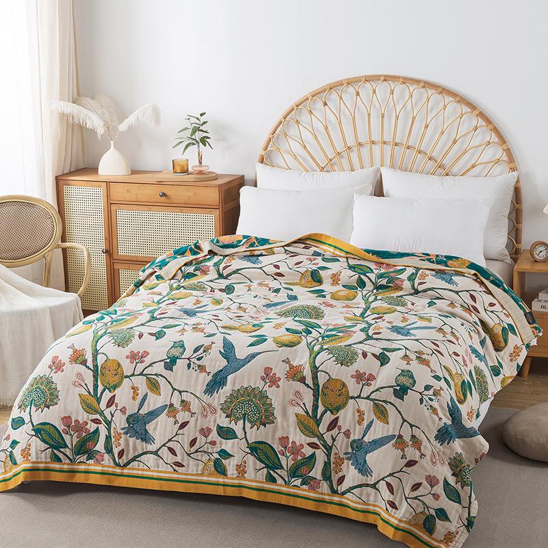 Летний дом Многослойный хлопковый марлевый плед-полотенце Одеяло Покрывало для дома Кровать Взрослое Парное Покрывало для дивана-кровати