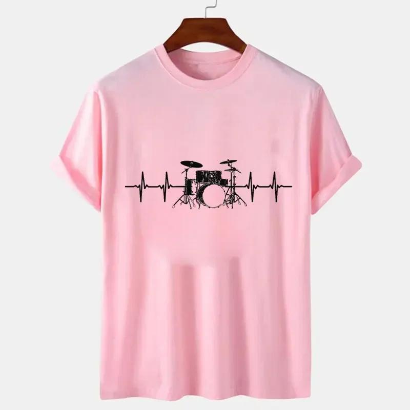 Мужская футболка с коротким рукавом, футболка с графикой «Сердцебиение, страстный барабанщик», мужская оверсайз уличная одежда, женские летние топы