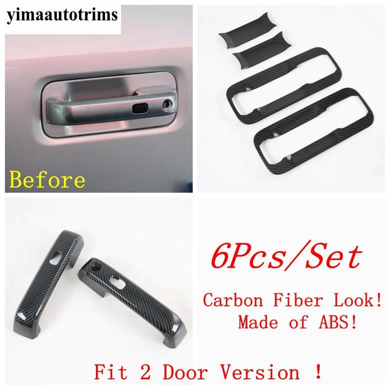 Side Door Handle Bowl Frame Decorative Sequ Cover Trim For Ford F-150 / Raptor 2015 - Chrome / Carbon Fiber Accessories