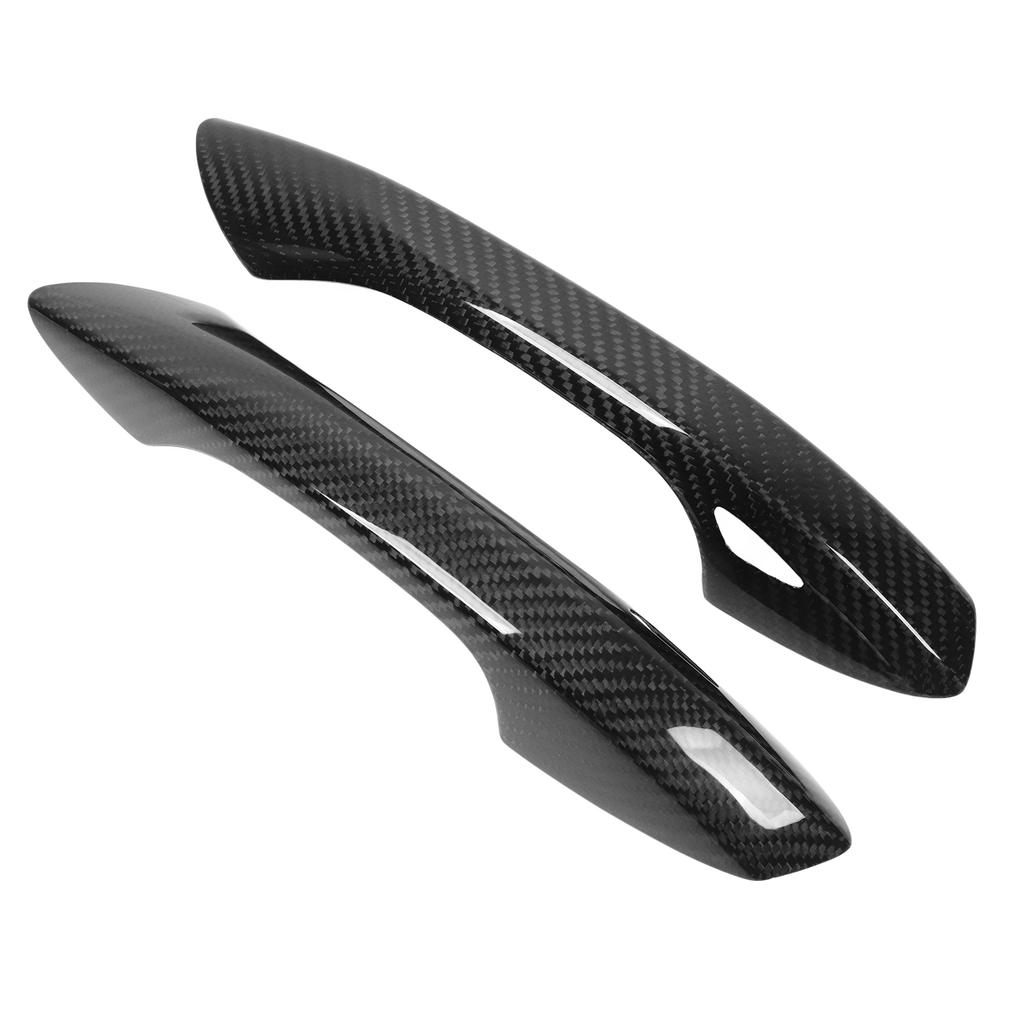 1 Pair Car Door Handle Cover Carbon Fiber Glossy Handle Trim Replacement for 718 2016‑2022