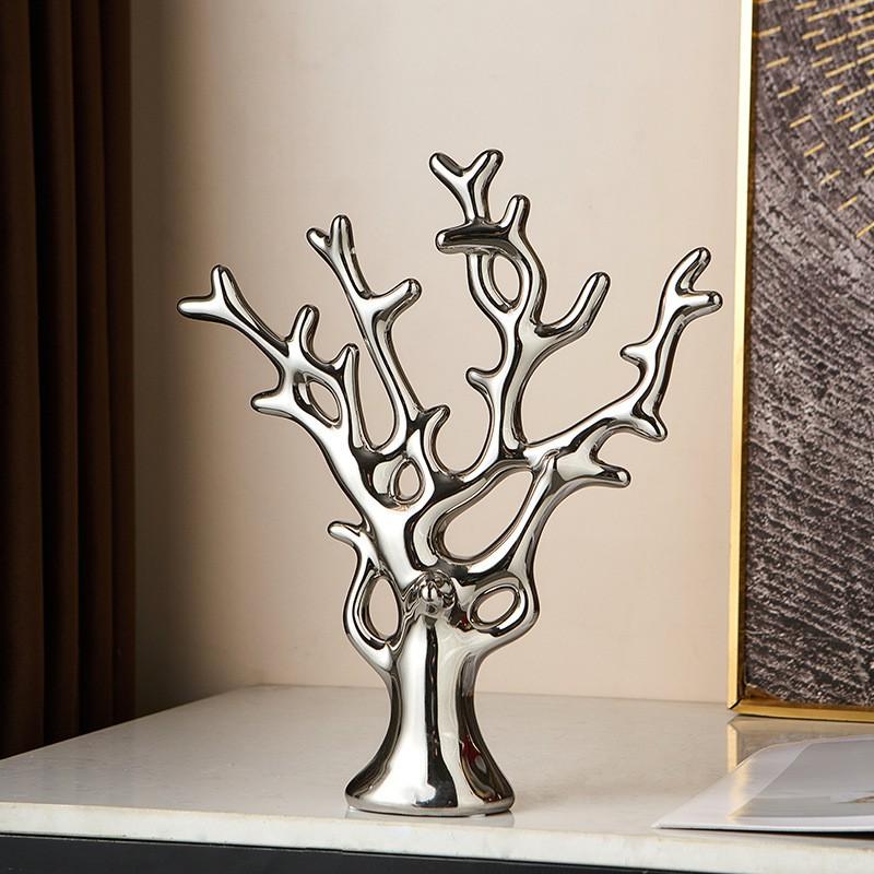Ceramic Money Tree Decorative Sculpture Living Room Entryway Modern Luxury Home Decor