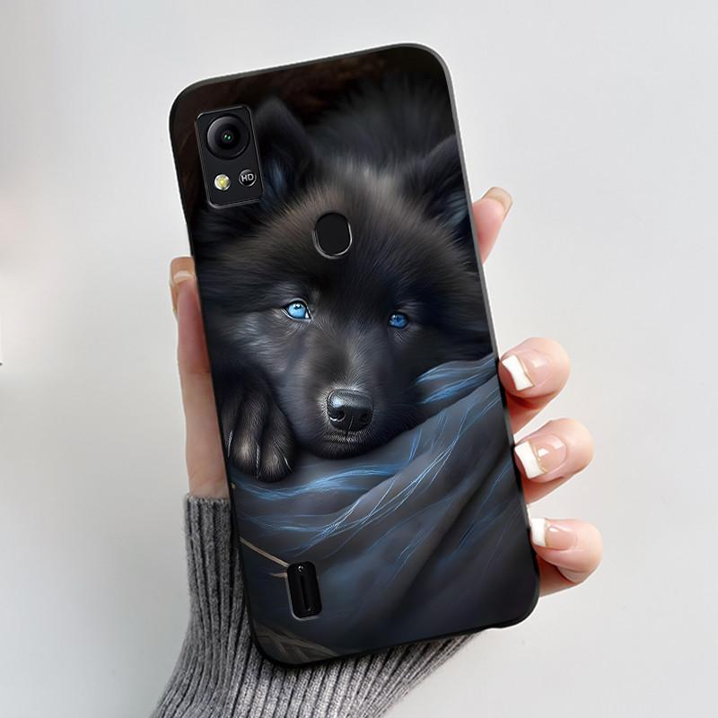 For Cricket Icon 5 Case AT&T Motivate 4 (SL112A/SL112C) Back Cover Luxury Cute Love Rabbit Funny Black Soft Silicone Phone Case
