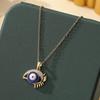 Популярное ожерелье из титановой стали синего цвета «Злой глаз» для женщин – Универсальное и персонализированное ювелирное изделие-цепочка для ключицы