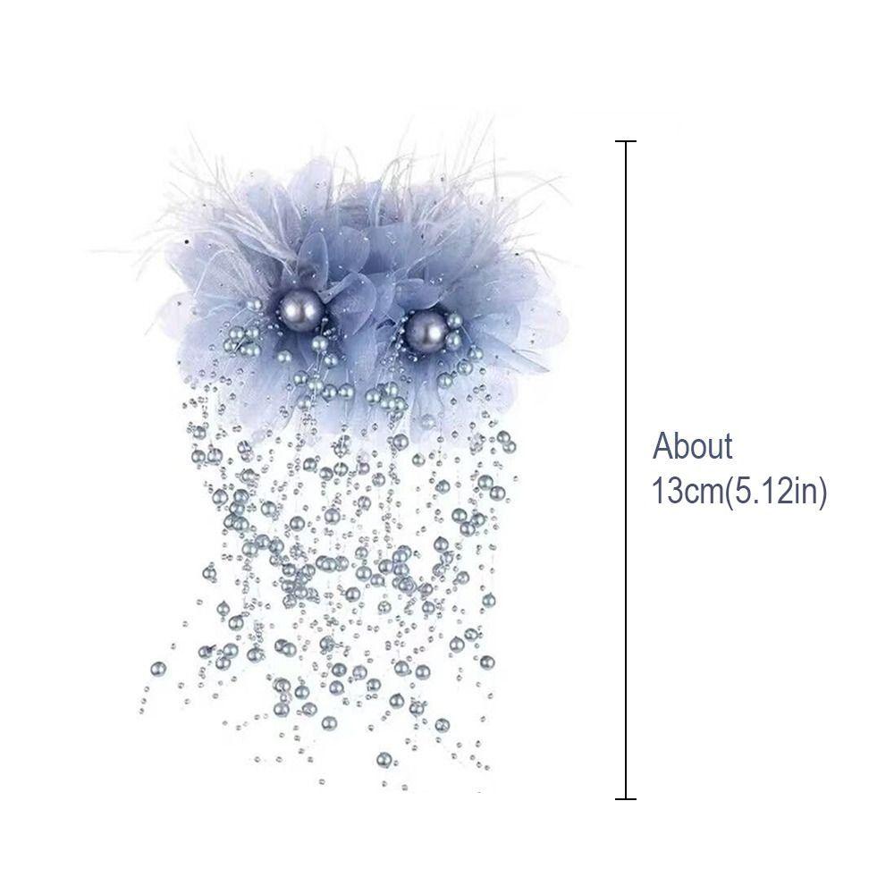 Кисточка зажим для захвата перо цветок жемчуг акула зажим элегантный коготь для волос для девочки