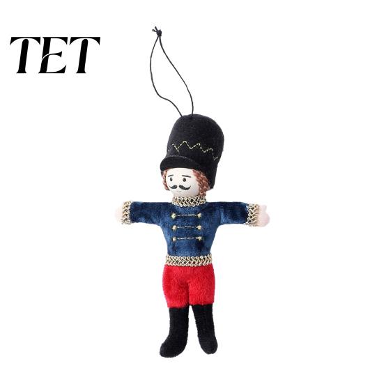 Fabric Nutcracker Pendant Christmas Ornament, Handmade Stuffed Soldier Decoration, Easy to Hang Ornament Xmas Tree Hanging Decor Pendant, Party