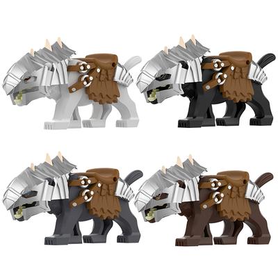 MOC Medieval Action Figures lotr Солдаты Бронированный Всадник на волке Модернизированная версия Маунт Рыцари Строительные блоки Кирпичи Игрушки