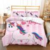 Горячая Распродажа Мультяшный Единорог Детский Девочки Розовый 3D Комплект Пододеяльника HD Покрывало для Детей Комплекты Постельного Белья Постельные Принадлежности Декор Спальни